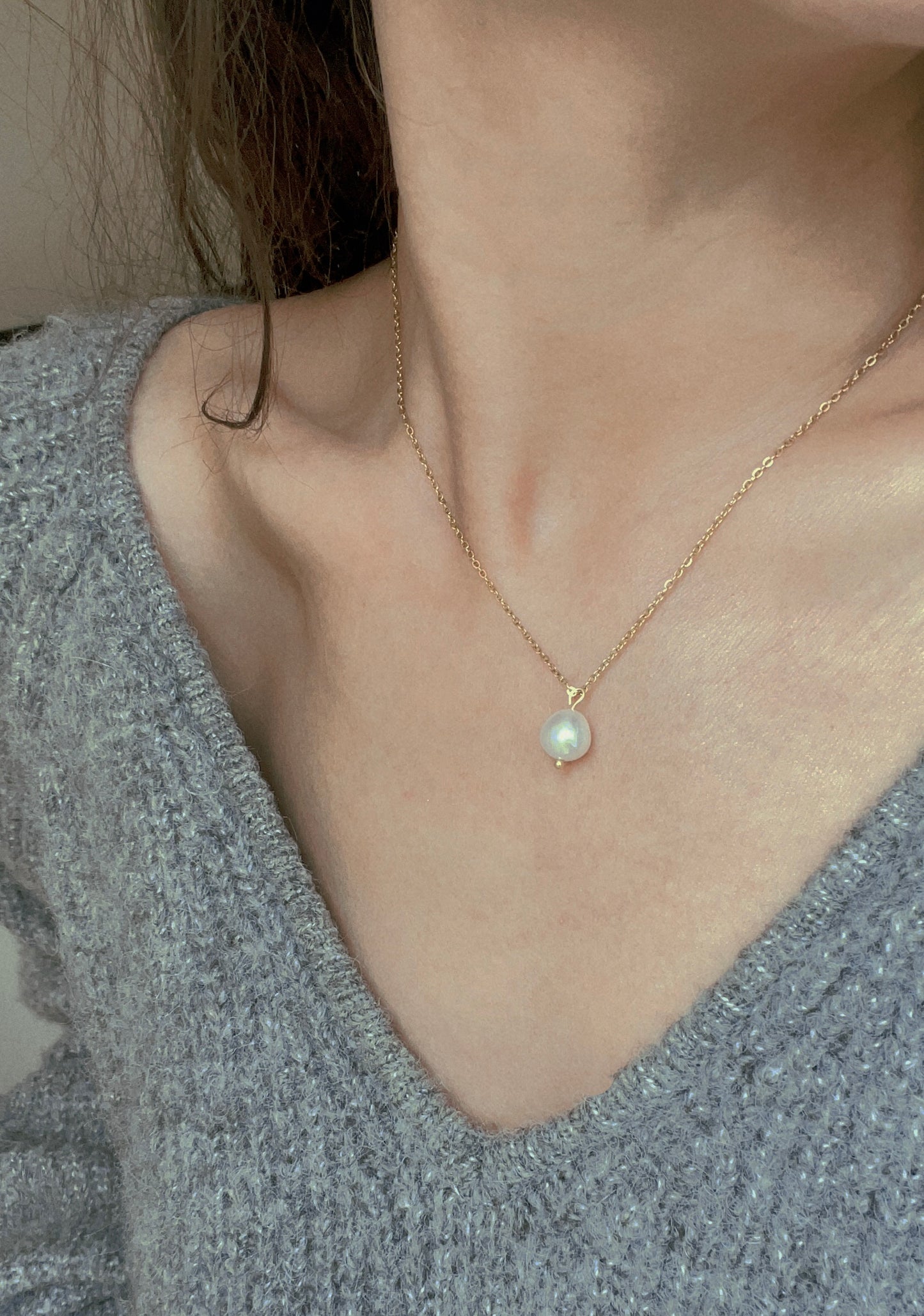 Freshwater minimalism necklace