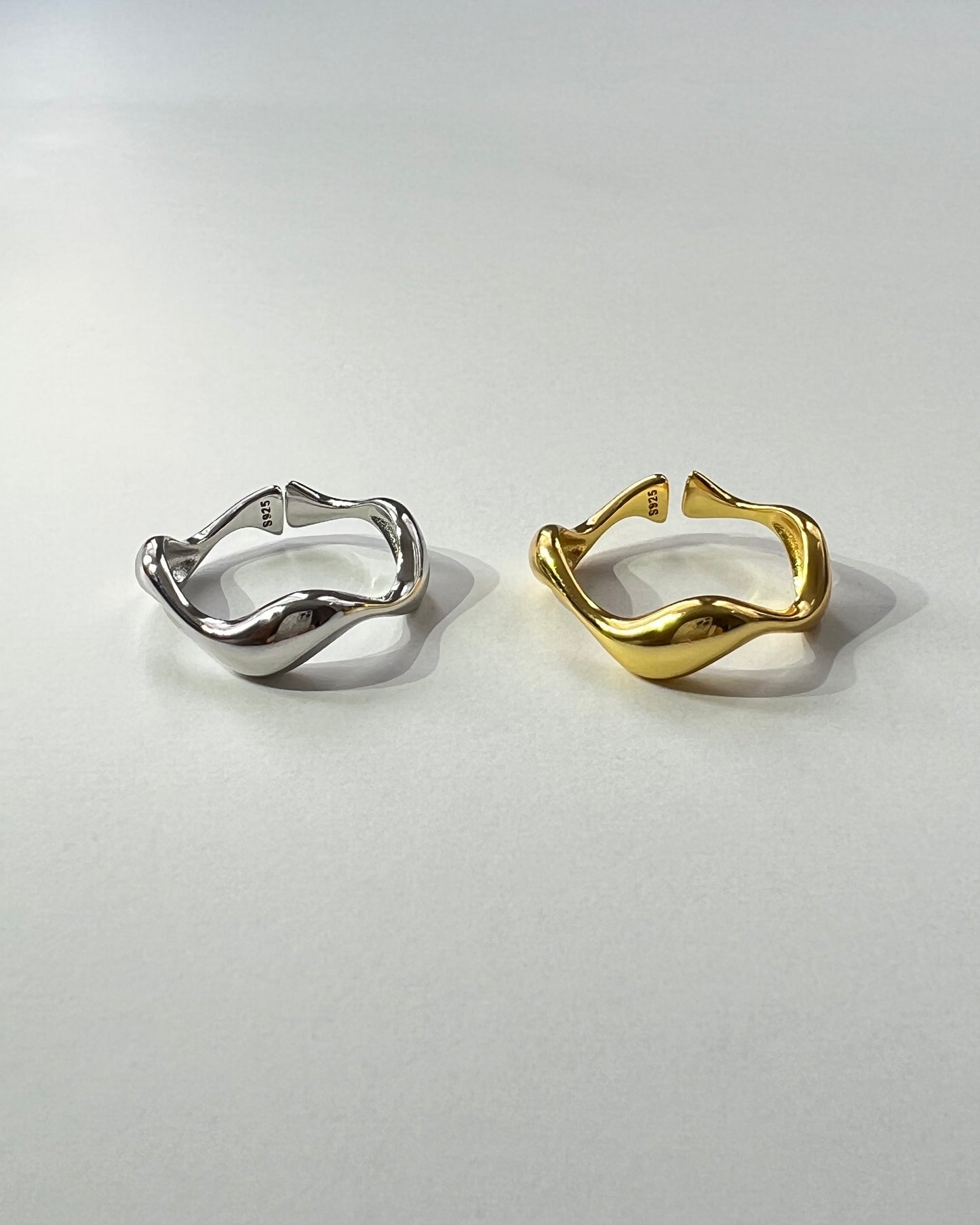 wave sterling silver rings