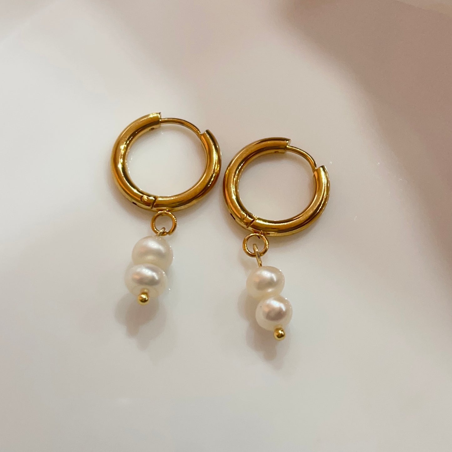 Handmade waterproof huggie hoop earring