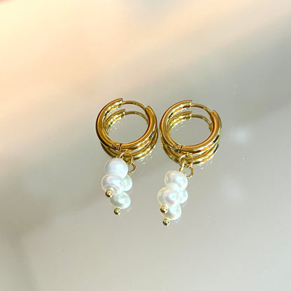 Handmade waterproof huggie hoop earring