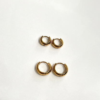 Gold huggie hoops earrings