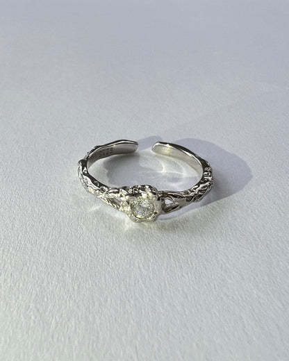 Rock style silver ring