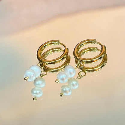 Handmade waterproof huggie hoop earring