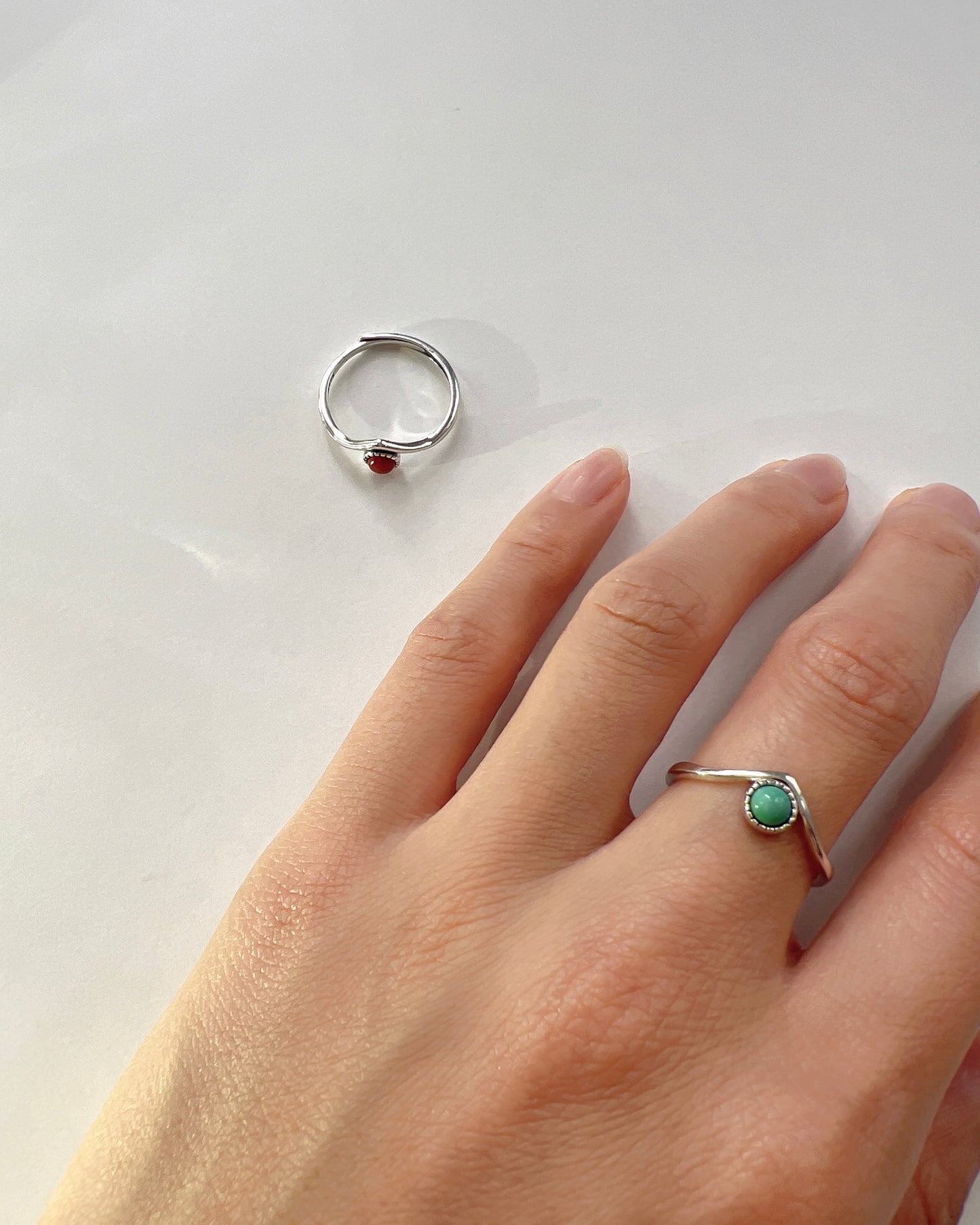 Agate and turquoise Rings