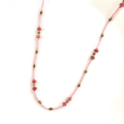 Handmade Beaded Pink Necklace